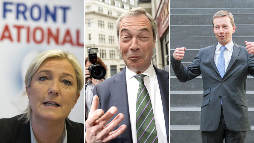 Marine Le Pen, Nigel Farage et Bernd Lucke