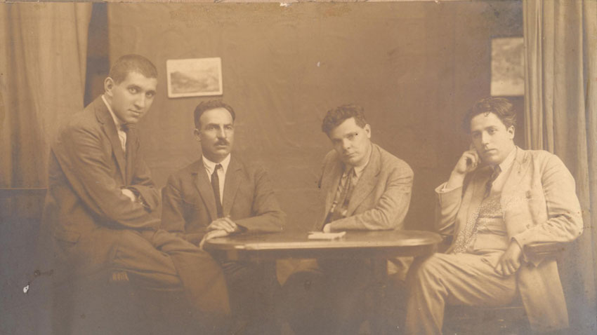 The “Razvigor” circle 1921-24 (left to right): Todor Borov, Elin Pelin, Alexander Balabanov and D.B. Mitov