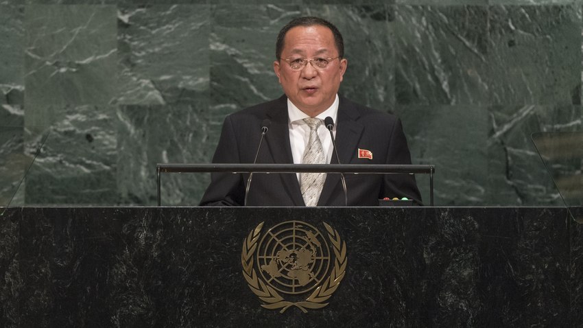 Външният министър на Северна Корея Ри Йонг хо заяви че американският