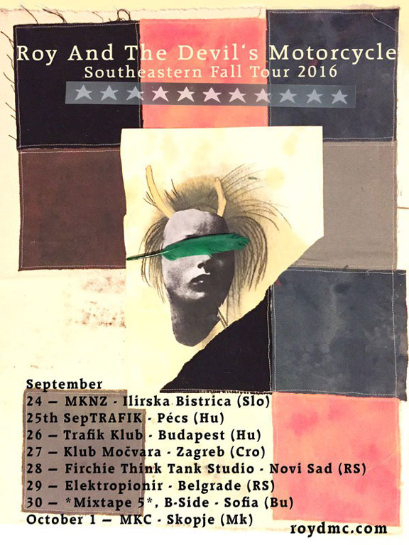 Плакат на източноевропейското турне на Roy And The Devil’s Motorcycle