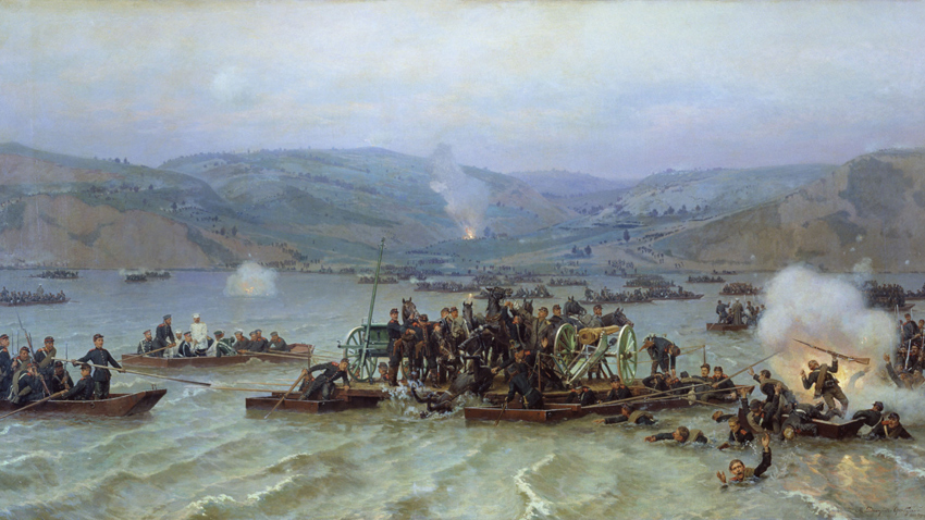 „Руските войски минават Дунава“, худ. Николай Дмитриев-Оренбургски