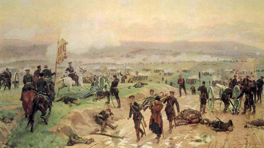 „Боят при Плевен на 27 август 1877 година“, худ. Николай Дмитриев-Оренбургски