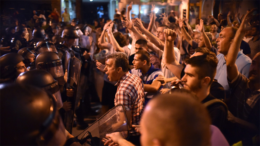 Protests in Macedonia   Photo: BGNES