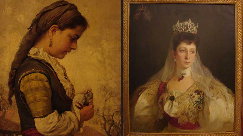 Country girl with dove, by Ivan Mrkvichka (L) and Princess Marie-Louise by Philip Lazlo (R)