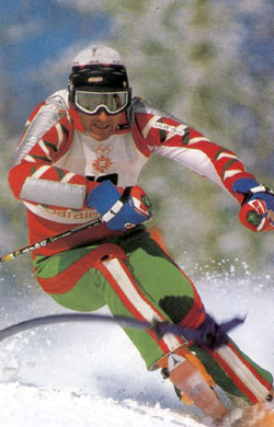 Peter Popangelov beim olympischen Slalom in Sarajevo 1984