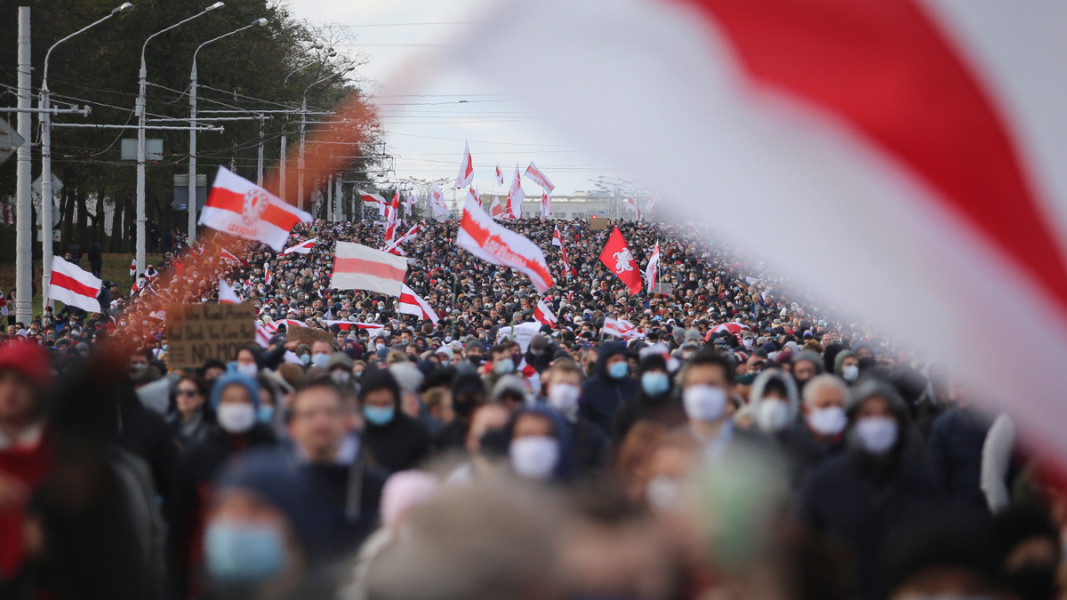 През 2020 г. в Беларус се проведоха многобройни протести. Снимка: АП/БТА