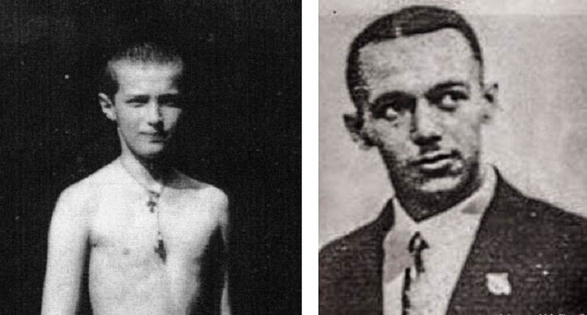 Tsarevich Alexei (left) and Georges Zhudin - a stunning resemblance