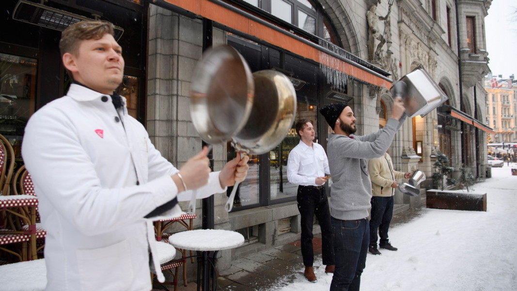 Шведски ресторантьори протестират срещу ограничителните мерки. Януари, 2021 г. Снимка: ЕПА/БГНЕС