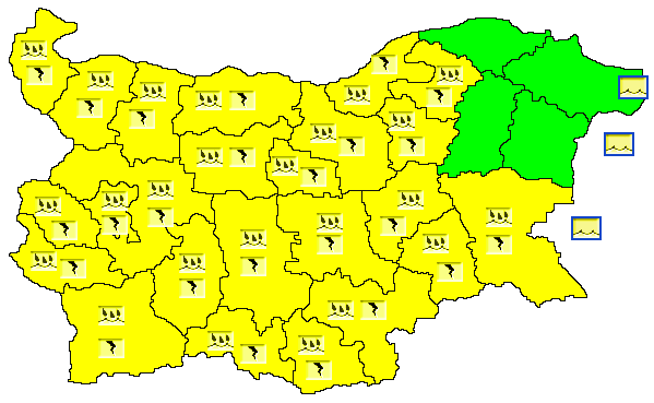  Карта на рисковите феномени за 17.05.2023 г./НИМХ 