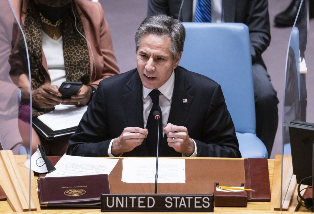 Антъни Блинкън говори в Съвета за сигурност на ООН. Снимка ЕПА/БГНЕС