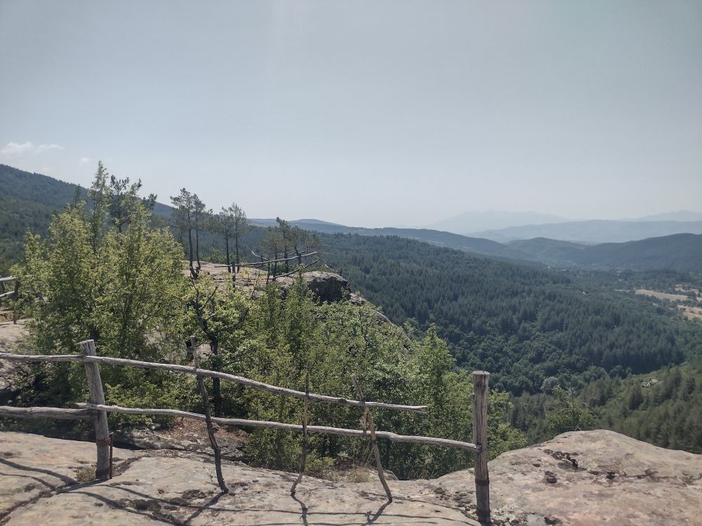 Dospat reservoir and the valley of the River Dospatska is somewhere over the horizon