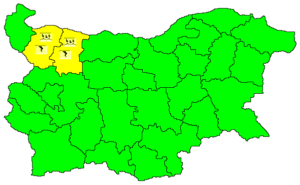 Карта на опасните явления за 14.06.2023 г./НИМХ