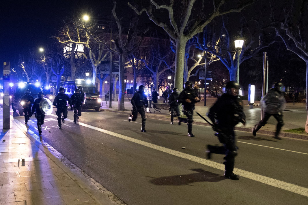 Вечерта на протести в Лерида, Испания - 27 февруари 2021 г.