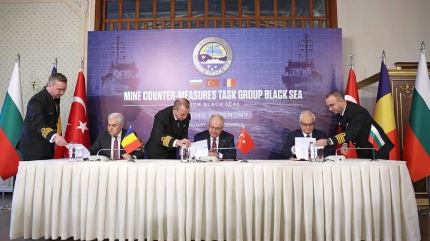 The signing of the memorandum on the creation of a mine countermeasures naval group in the Black Sea