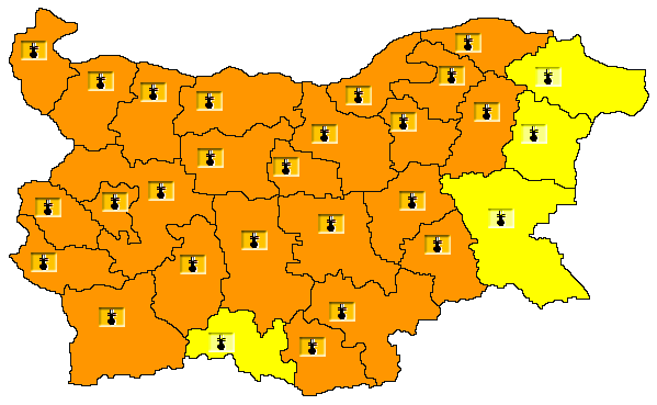 Карта на опасните явления за 05.08.2021 г./НИМХ