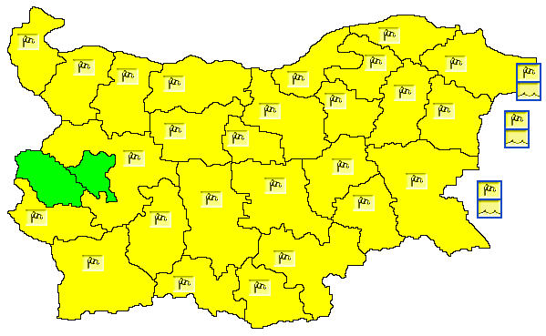 Карта на опасните явления за 08.02.2022 г./НИМХ