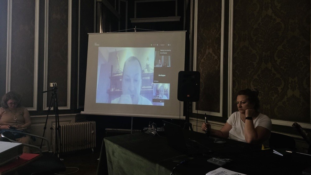 Daniel Methodiev participated online in the presentation of his book.
