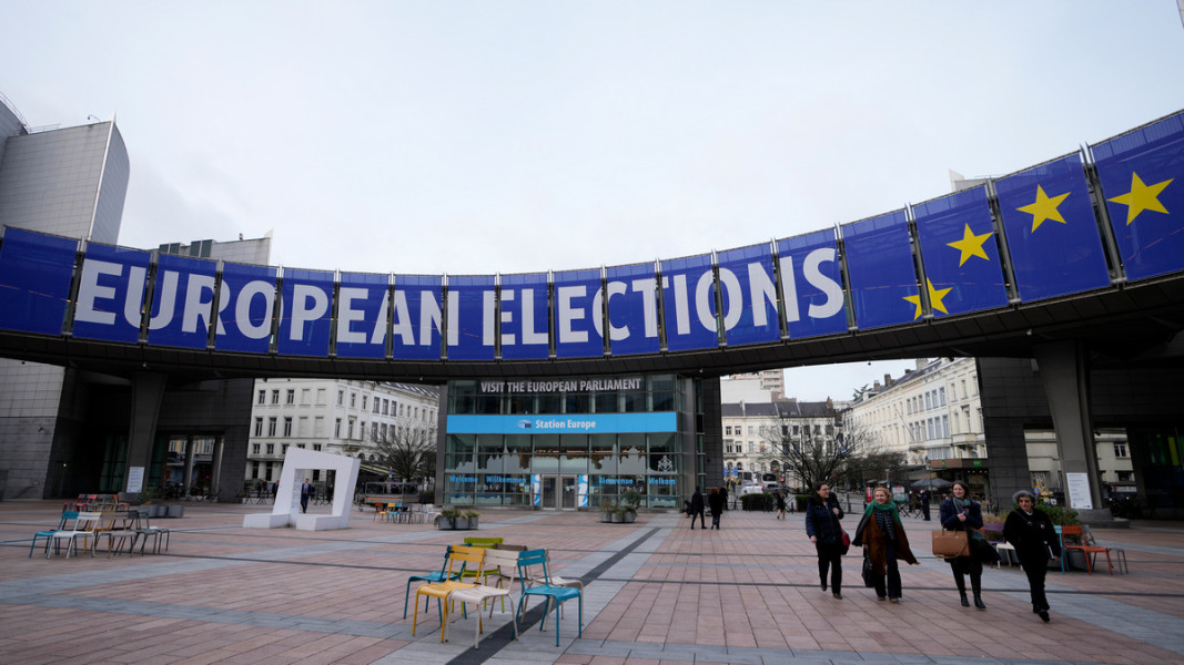Брюксел се готви за евровота, януари 2024 г.  Снимка: АП/БТА