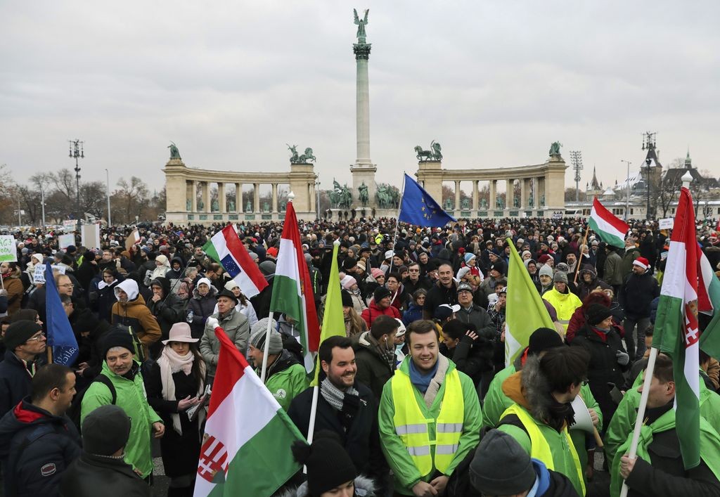 Протест в Будапеща през декември 2018 г.