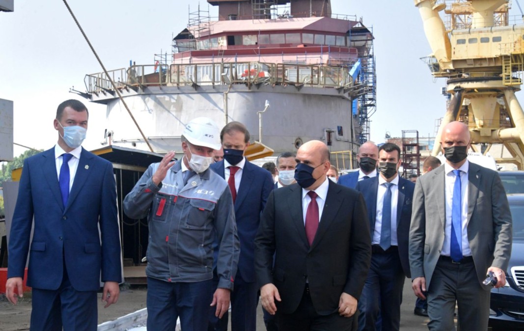  Посещение на съветския министър председател Мишустин в корабостроителница на USC 
