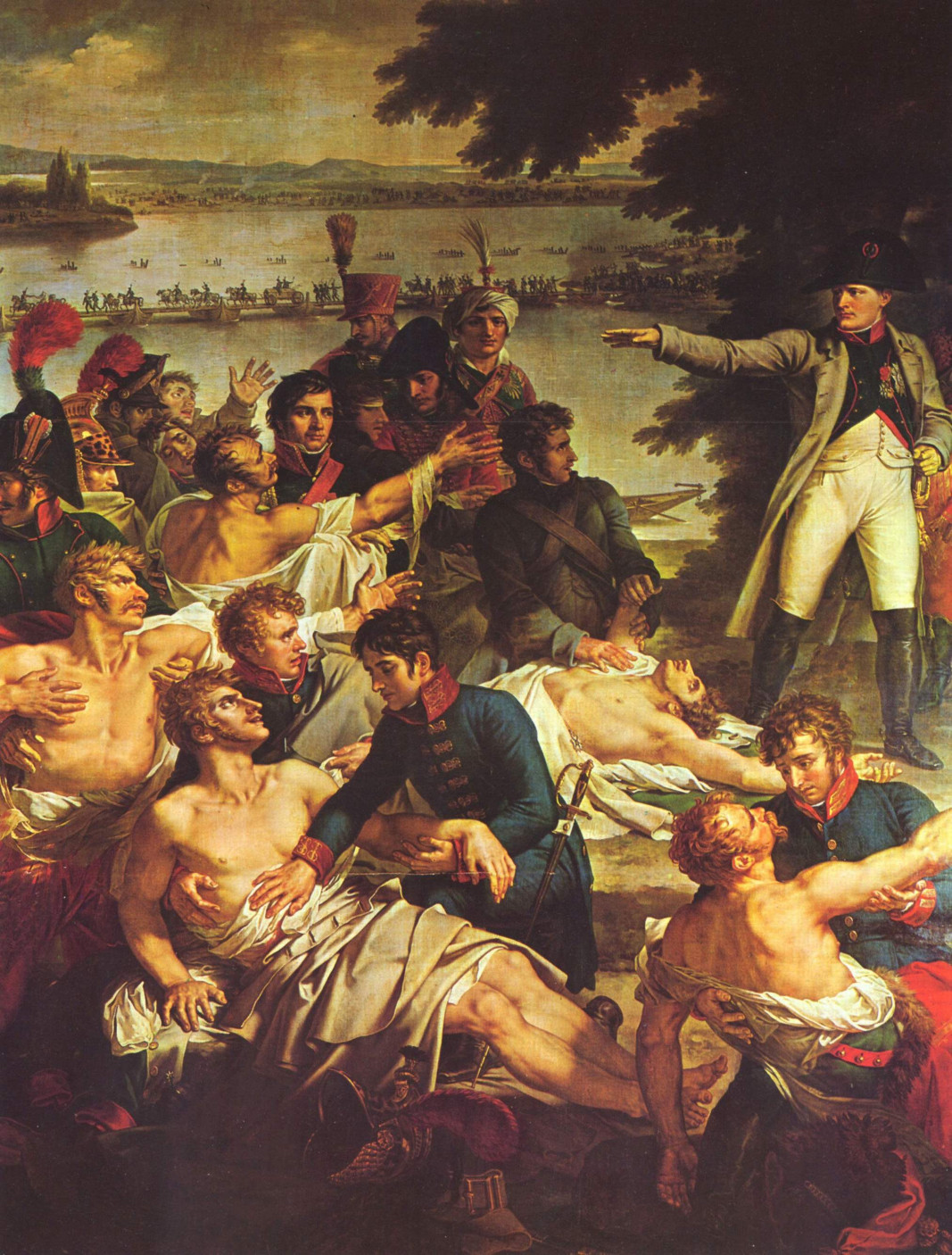 Napoleón visitando a los heridos tras la batalla de Aspern-Essling en 1809 (pintor: Charles Menier)