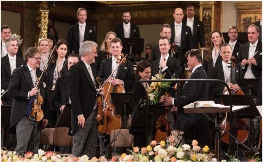 Concert masters Rainer Honeck, Albena Danailova after a VPO New Year's concert.