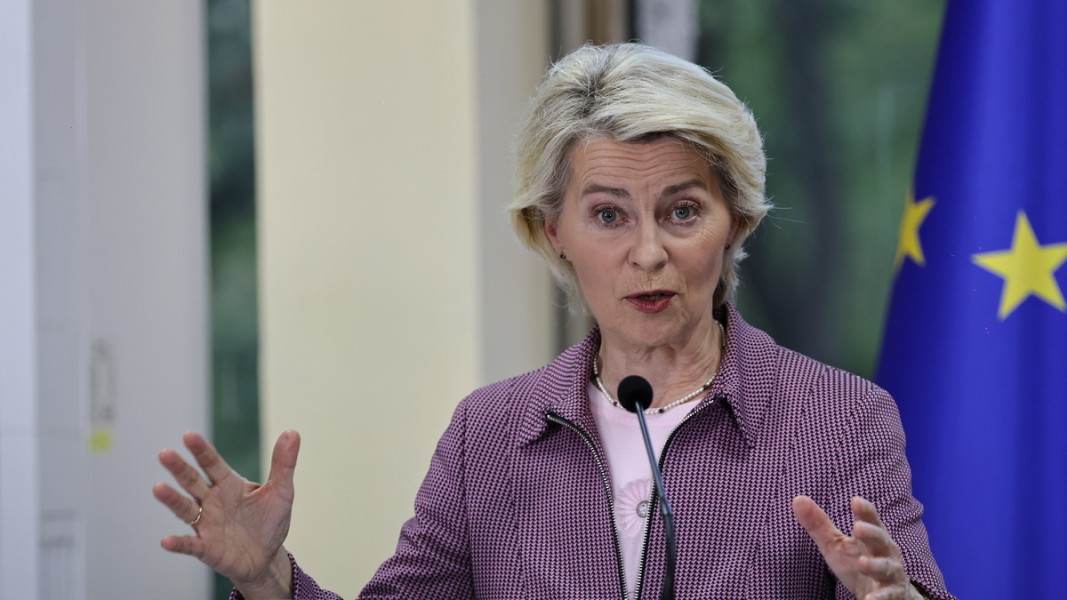Урсула фон дер Лайен по време на посещението ѝ в България, август 2025 г.   Снимка: БТА
