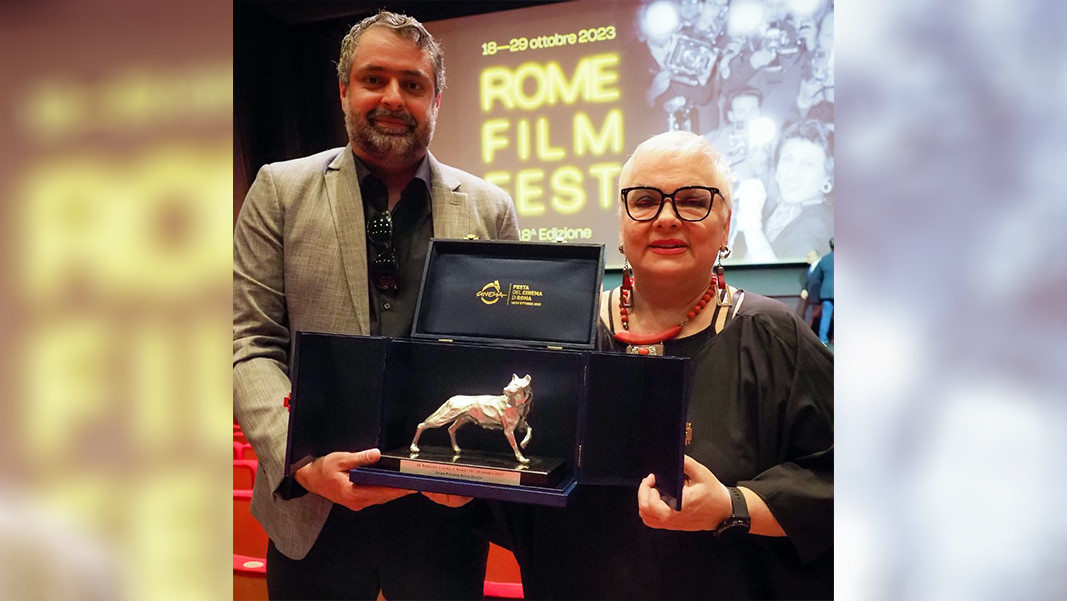 Jana Yakovleva and Simeon Ventsislavov with the big prize at Rome Film Festival