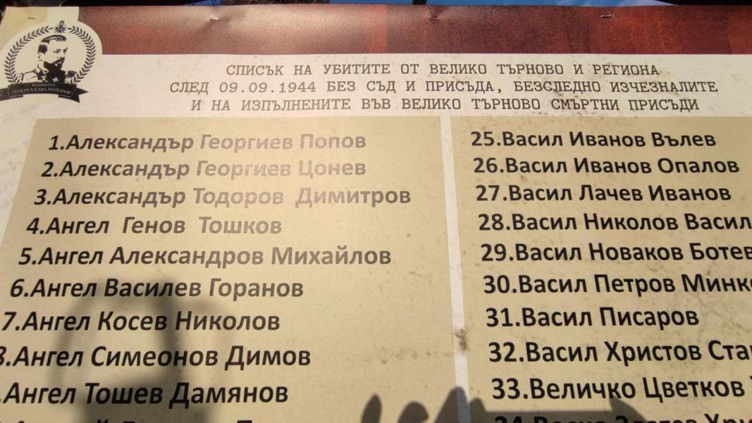 Във Велико Търново публично възкресиха имената на 273 от жертвите на Народния съд