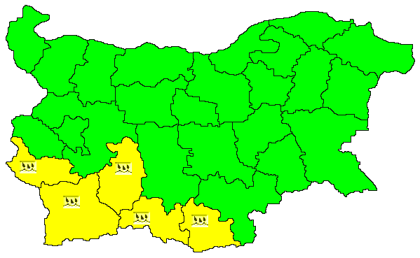 Карта на опасните явления за 03.05.2023 г./НИМХ