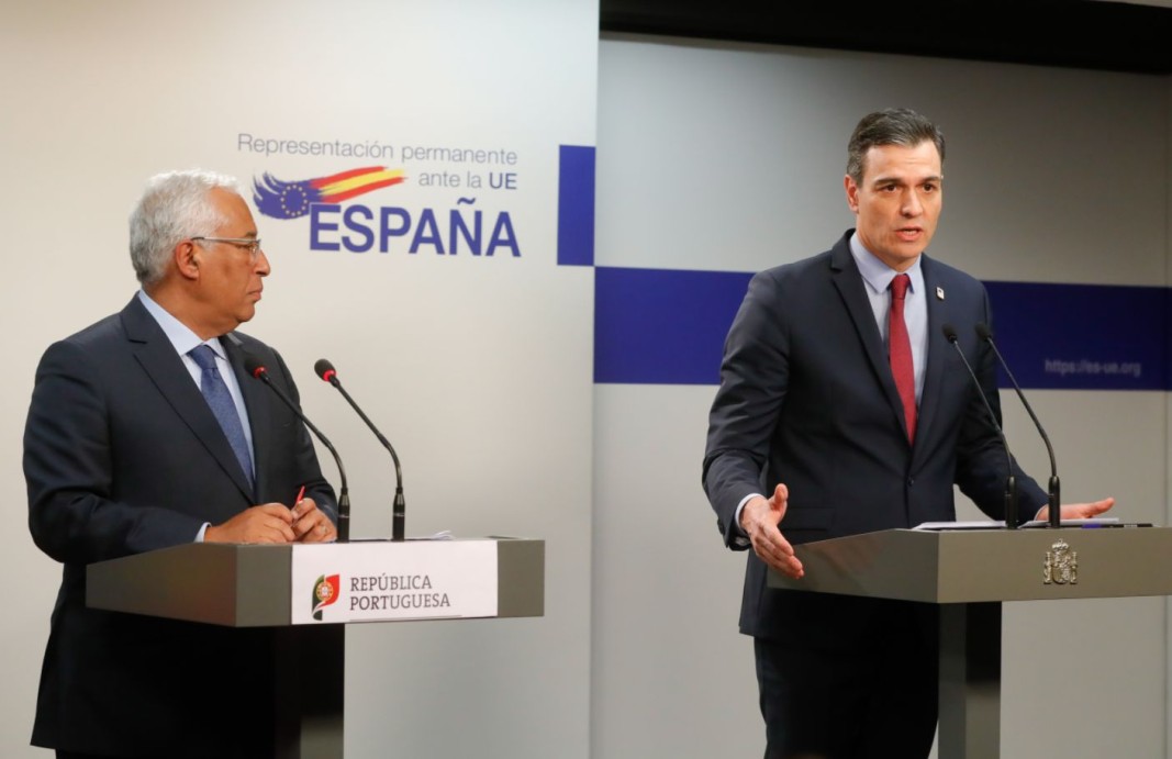 Пресконференция на премиерите на Португалия - Антониу Коща и на Испания - Педро Санчес след края на срещата на върха