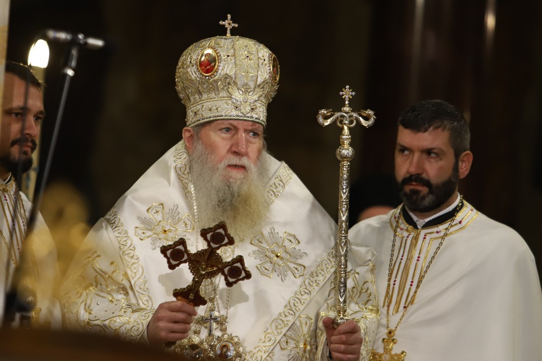 Bulgarian Patriarch Neophyte during the Christmas liturgy on the morning of 25 December 2022
