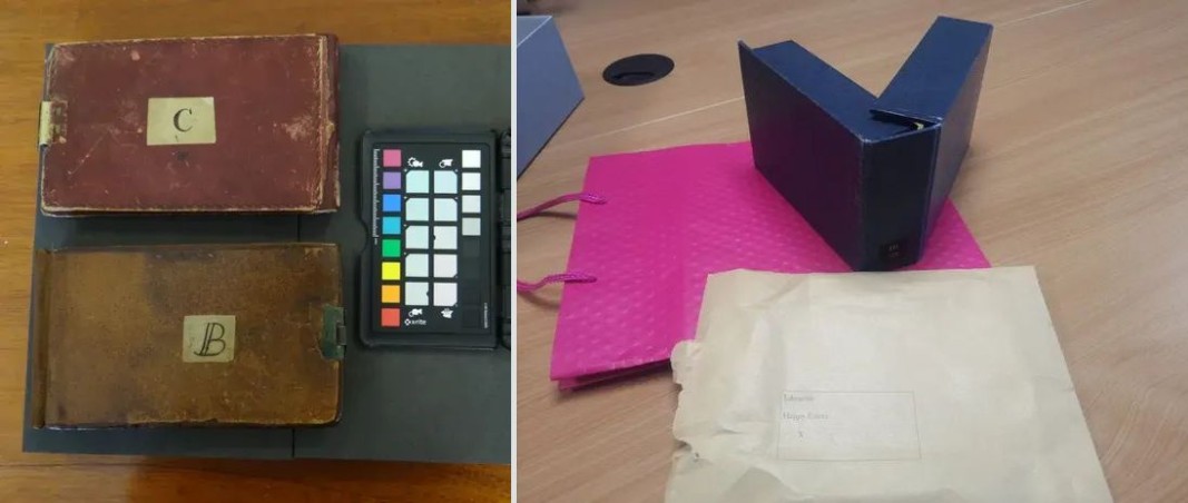  Тефтерите били оставени в розова чанта за дарове и надпис, пожелаващ цветущ Великден на библиотекаря 