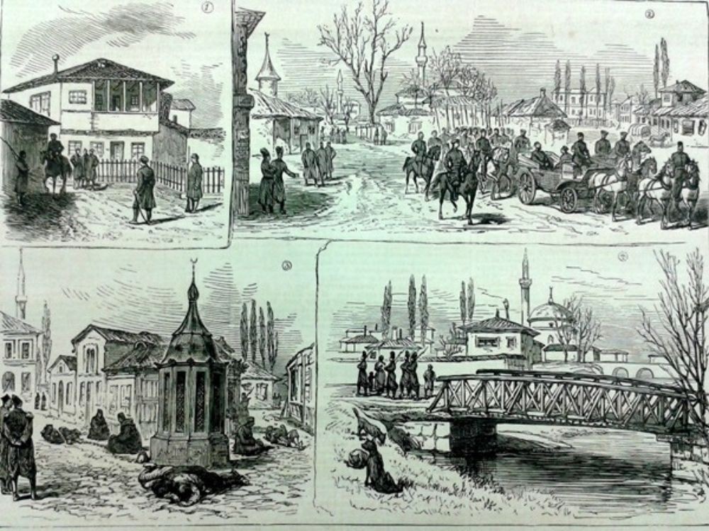 Black-and-white drawings from Pleven of Szathmari