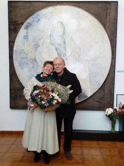 Мария Мескин и нейният съпруг - скулптора проф. Кирил Мескин