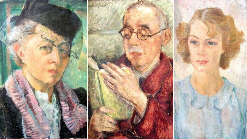 Bistra Vinarova - deux autoportraits et portrait de Siméon Radev