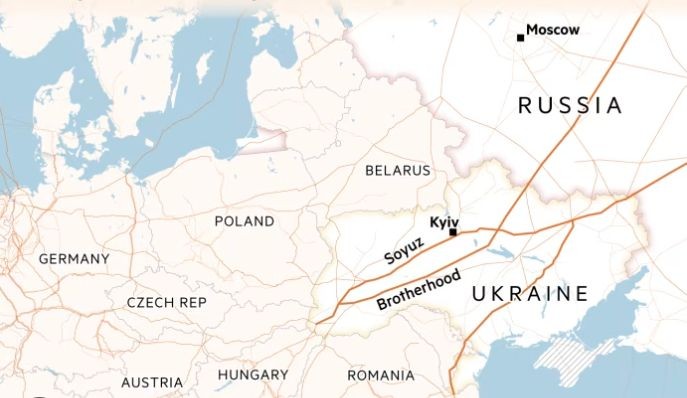  Газопреносни връзки през Украйна 