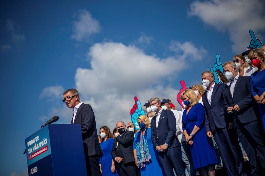 Андрей Бабиш на избирателен протест в Усти над Лабем 