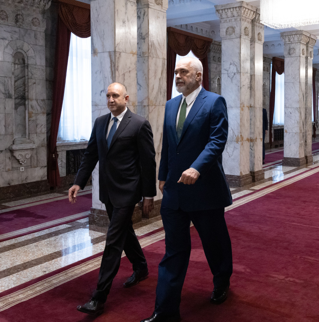 Румен Радев и Еди Рама, снимка: Пресцентър на президентството