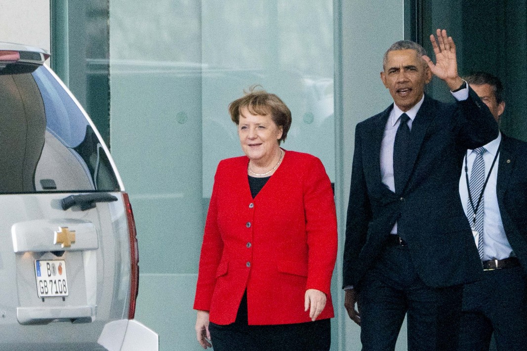 Ангела Меркел и Барак Обама по време на срещата си на 5 април в Берлин