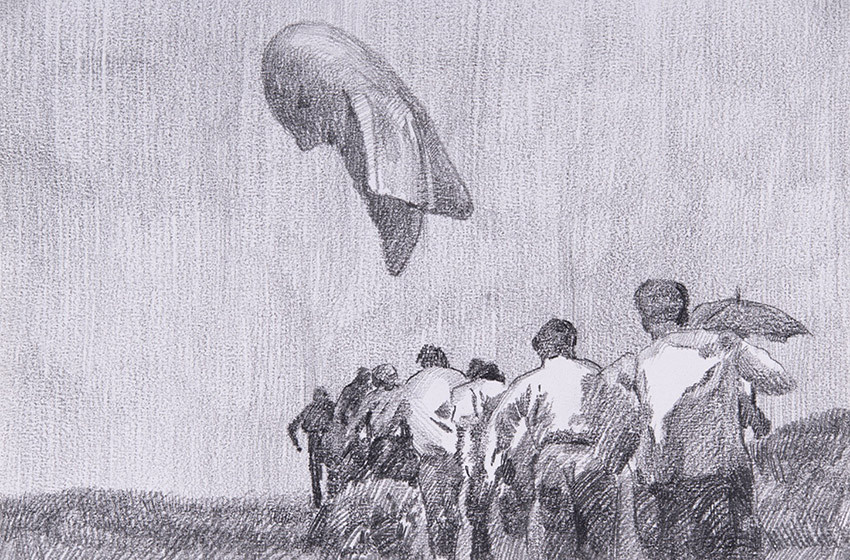 Привързаният балон, 2013, 3. Нестор Ковачев (р. 1981), молив, хартия