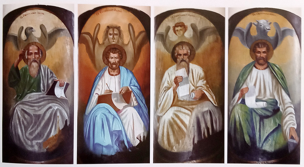 Ivan Petrov - Die Heiligen Evangelisten Johannes, Markus, Matthäus und Lukas, Ölgemälde, Kirche „Geburt der Jungfrau“, Zaribrod