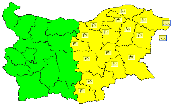 Карта на опасните явления за 12.12.2021/НИМХ