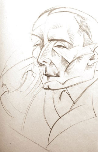 Μπίστρα Βινάροβα – πορτρέτο με μολύβι του Νίκου Καζαντζάκη