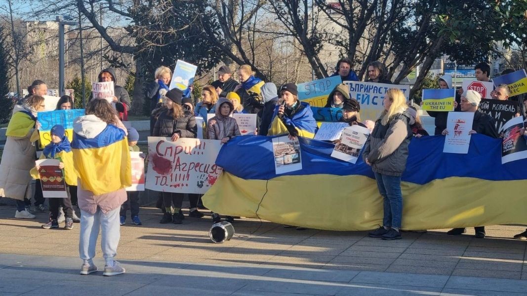 Protesta contra la guerra en Burgas