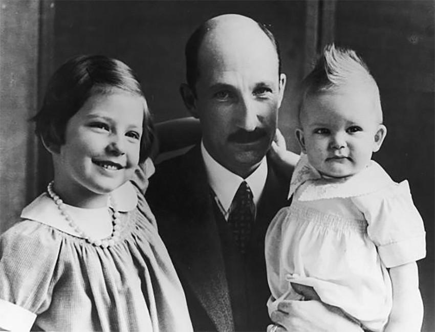 Tsar Boris III with Princess Marie Louise and the young heir to the throne Prince Simeon of Tarnovo