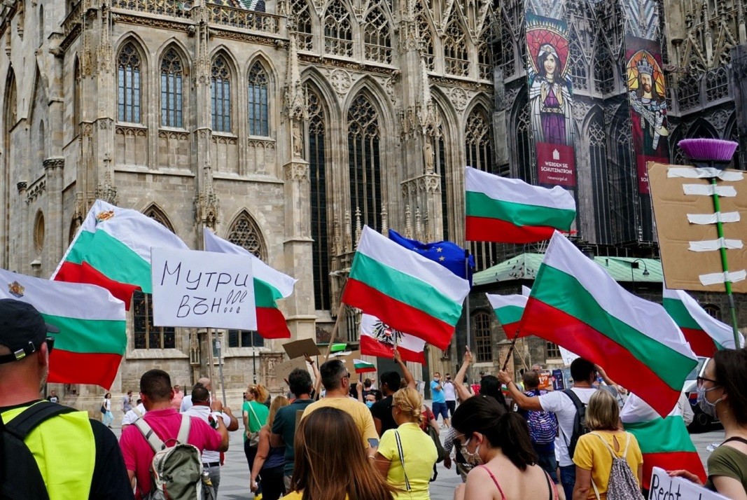 Протест във Виена    Снимка: @rosi.mihova