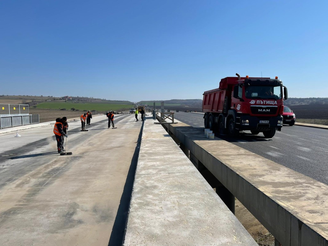 Автомагистрала Тракия - връзката за магистрала Марица и пътен възел Чирпан, март 2021 г.