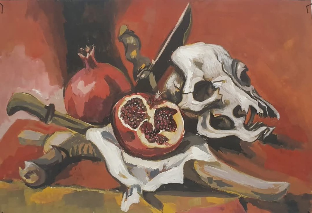 Still Life With Skull and Pomegranates, from the exposition The Idea at Museo Guttuso, Bagheria.