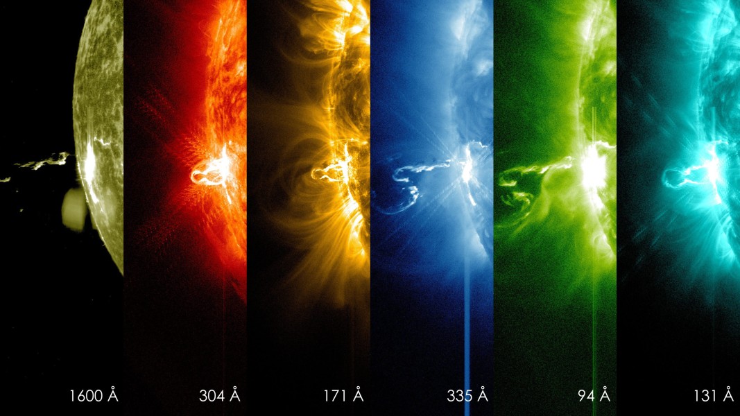 Снимка, предоставена от Европейската космическа агенция (ESA), показва етапи на слънчево изригване през февруари 2014 г.